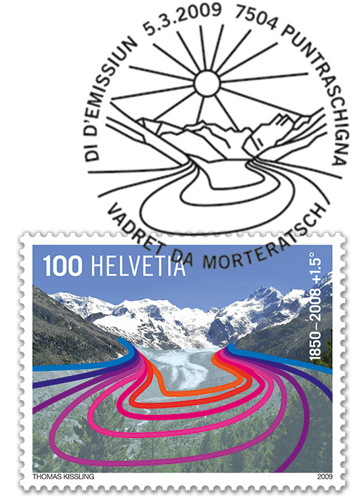 Briefmarke Vadret di Morteratsch